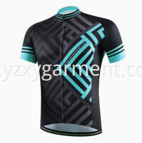 Blue and Black Pattern cycling jersey